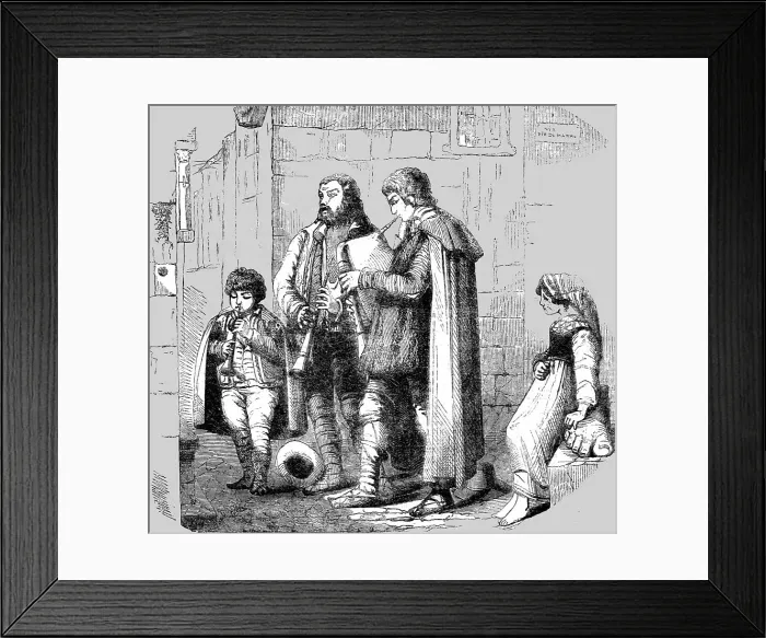 Framed Print : Christmas in Rome : The Pifferari, or Calabrian Minstrels, 1854. Creator: Unknown Framed Print : Christmas in Rome : The Pifferari, or Calabrian Minstrels, 1854. Creator: Unknown