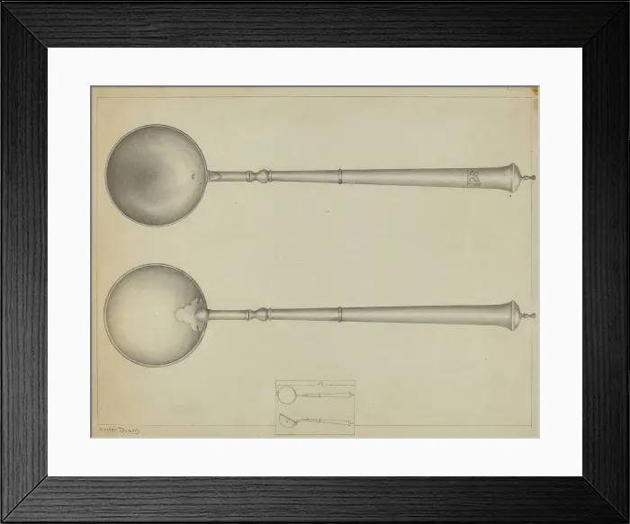 Framed Print : Silver Ladle, c. 1937. Creator: Hester Duany Framed Print : Silver Ladle, c. 1937. Creator: Hester Duany