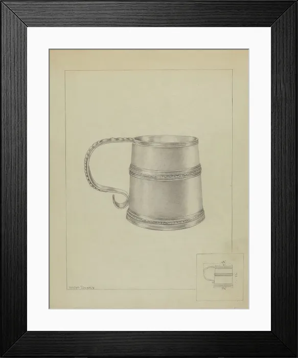 Framed Print : Silver Mug, c. 1936. Creator: Hester Duany Framed Print : Silver Mug, c. 1936. Creator: Hester Duany