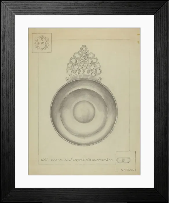 Framed Print : Silver Porringer, c. 1936. Creator: Hester Duany Framed Print : Silver Porringer, c. 1936. Creator: Hester Duany
