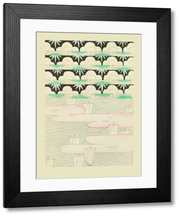Framed Print : Illustration from Shin bijutsukai, 1901-1902. Creator: Sekka, Kamisaka (1866-1942). Illustration from Shin bijutsukai, 1901-1902. Creator: Sekka, Kamisaka (1866-1942)