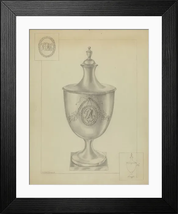 Framed Print : Silver Sugar Bowl, c. 1936. Creator: Hester Duany Framed Print : Silver Sugar Bowl, c. 1936. Creator: Hester Duany