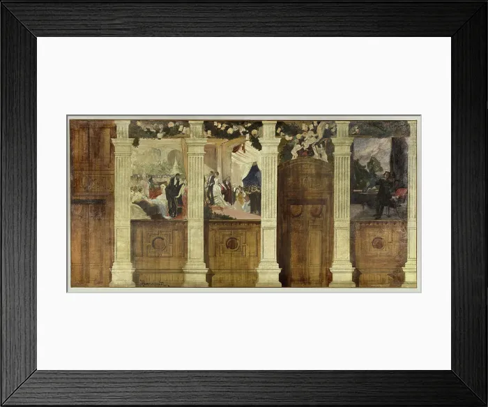 Framed Print : Esquisse pour la mairie du 4ème : Le Bal à la ville ou La Fête mondaine, 1884. Creator: Paul Albert Besnard Framed Print : Esquisse pour la mairie du 4ème : Le Bal à la ville ou La Fête mondaine, 1884. Creator: Paul Albert Besnard