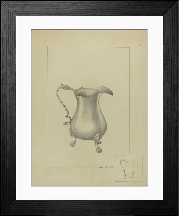 Framed Print : Silver Creamer, c. 1936. Creator: Hester Duany Framed Print : Silver Creamer, c. 1936. Creator: Hester Duany