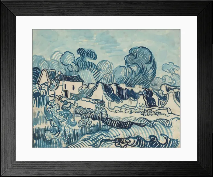Framed Print : Landscape with Houses, 1890. Creator: Gogh, Vincent, van (1853-1890) Framed Print : Landscape with Houses, 1890. Creator: Gogh, Vincent, van (1853-1890)