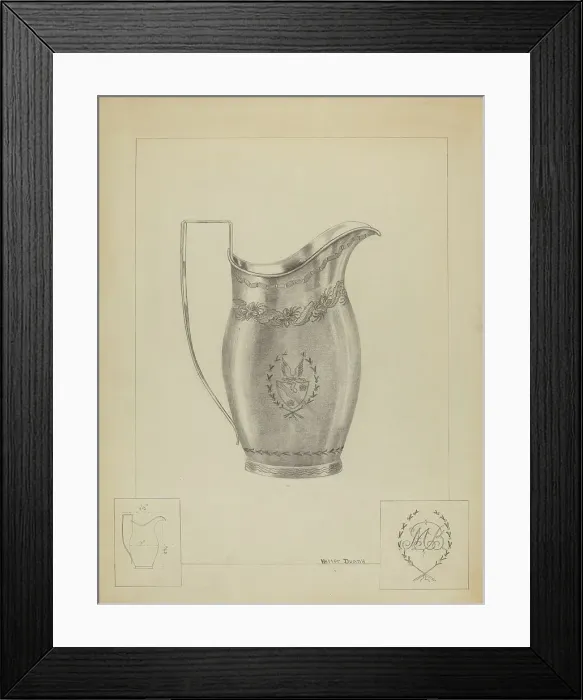 Framed Print : Silver Creamer, c. 1936. Creator: Hester Duany Framed Print : Silver Creamer, c. 1936. Creator: Hester Duany