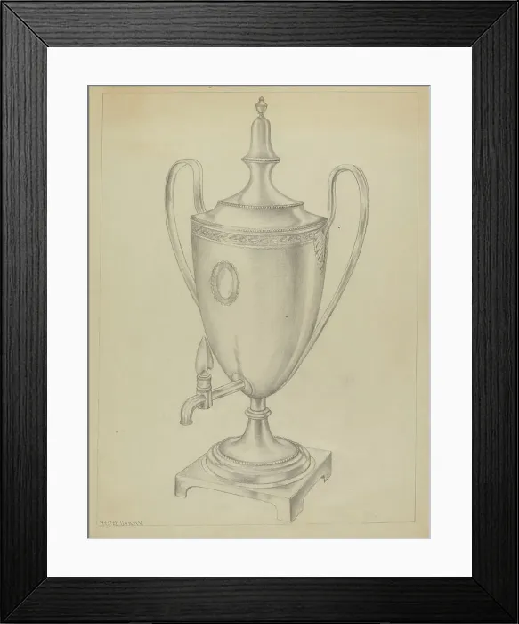 Framed Print : Silver Urn, c. 1936. Creator: Hester Duany Framed Print : Silver Urn, c. 1936. Creator: Hester Duany