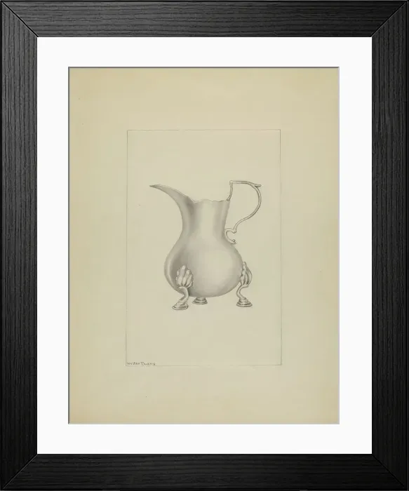 Framed Print : Silver Creamer, c. 1937. Creator: Hester Duany Framed Print : Silver Creamer, c. 1937. Creator: Hester Duany