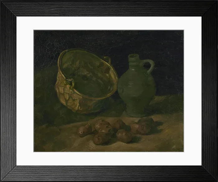 Framed Print : Still Life with Brass Cauldron and Jug, 1885. Creator: Gogh, Vincent, van (1853-1890) Framed Print : Still Life with Brass Cauldron and Jug, 1885. Creator: Gogh, Vincent, van (1853-1890)