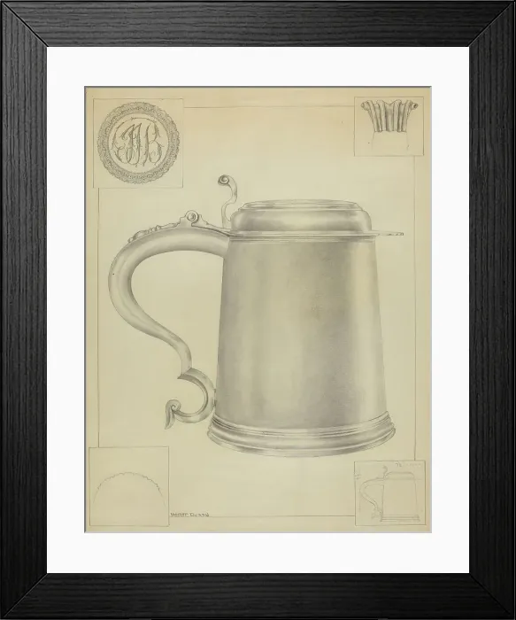 Framed Print : Silver Tankard, c. 1936. Creator: Hester Duany