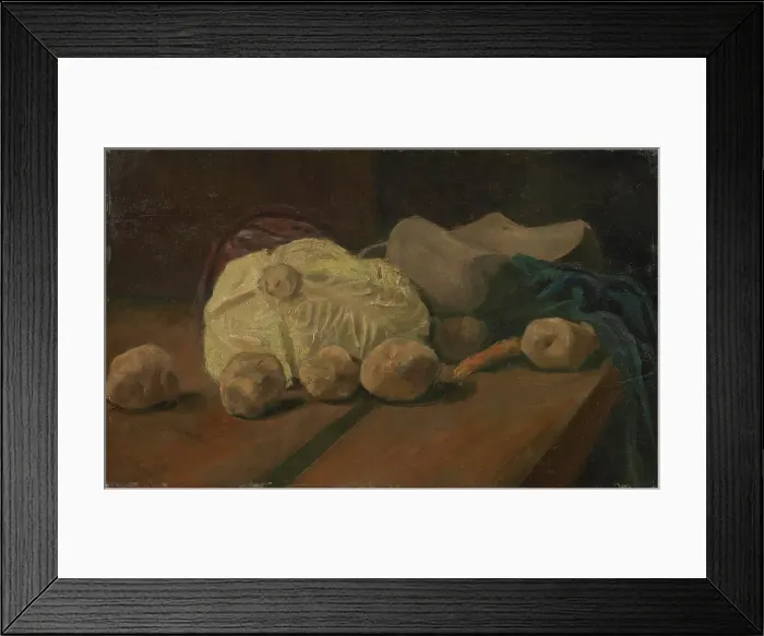 Framed Print : Still Life with Cabbage and Clogs, 1881. Creator: Gogh, Vincent, van (1853-1890) Framed Print : Still Life with Cabbage and Clogs, 1881. Creator: Gogh, Vincent, van (1853-1890)