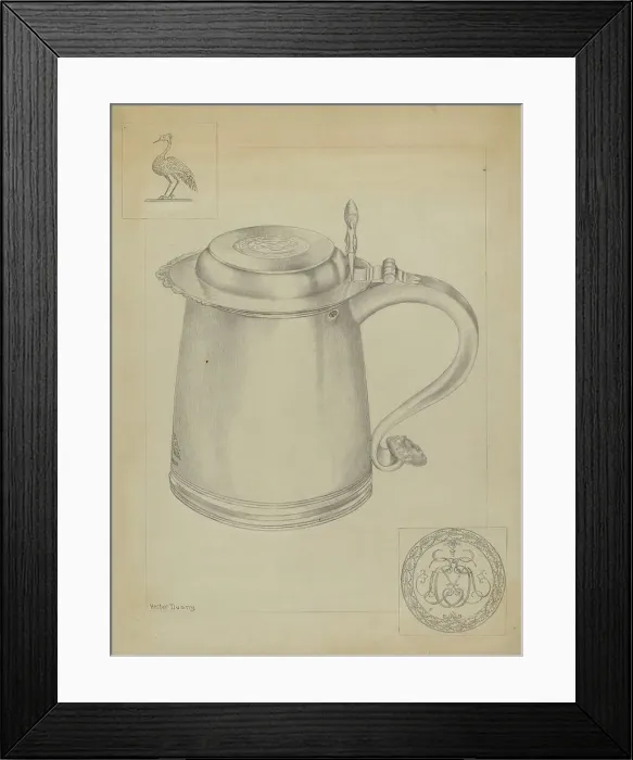 Framed Print : Silver Tankard, c. 1937. Creator: Hester Duany Framed Print : Silver Tankard, c. 1937. Creator: Hester Duany