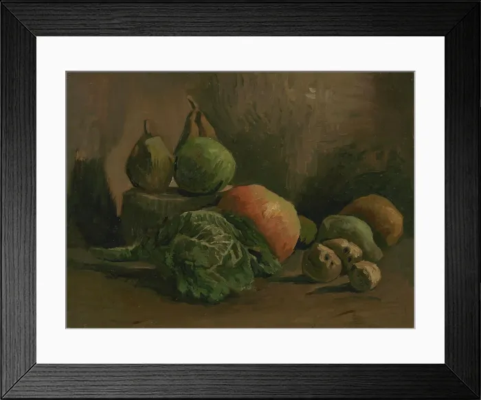 Framed Print : Still Life with Vegetables and Fruit, 1884. Creator: Gogh, Vincent, van (1853-1890) Framed Print : Still Life with Vegetables and Fruit, 1884. Creator: Gogh, Vincent, van (1853-1890)