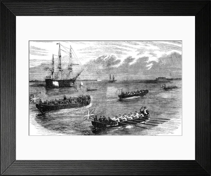 Framed Print : Disembarkation of Russian Prisoners at Sheerness, 1854. Creator: Unknown Framed Print : Disembarkation of Russian Prisoners at Sheerness, 1854. Creator: Unknown