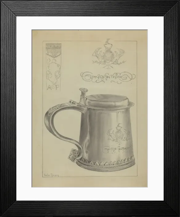 Framed Print : Silver Tankard, 1935 / 1942. Creator: Hester Duany Framed Print : Silver Tankard, 1935 / 1942. Creator: Hester Duany