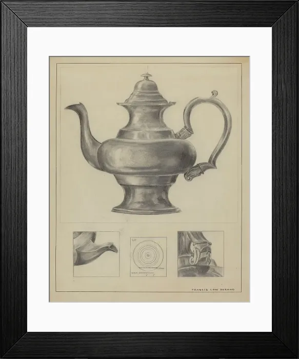 Framed Print : Silver Teapot, 1935 / 1942. Creator: Francis Law Durand Framed Print : Silver Teapot, 1935 / 1942. Creator: Francis Law Durand