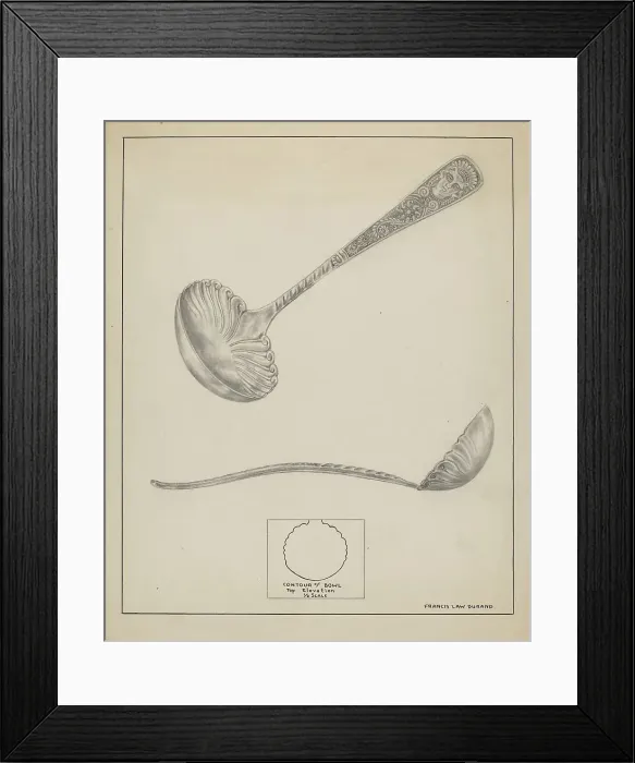Framed Print : Silver Gravy Ladle, 1935 / 1942. Creator: Francis Law Durand Framed Print : Silver Gravy Ladle, 1935 / 1942. Creator: Francis Law Durand
