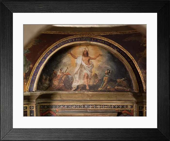 Framed Print : Maquette du décor de la chapelle des Morts (dite chapelle des Ames) église Notre-Dame... c.1836. Creator: Merry Joseph Blondel Framed Print : Maquette du décor de la chapelle des Morts (dite chapelle des Ames) église Notre-Dame... c.1836. Creator: Merry Joseph Blondel