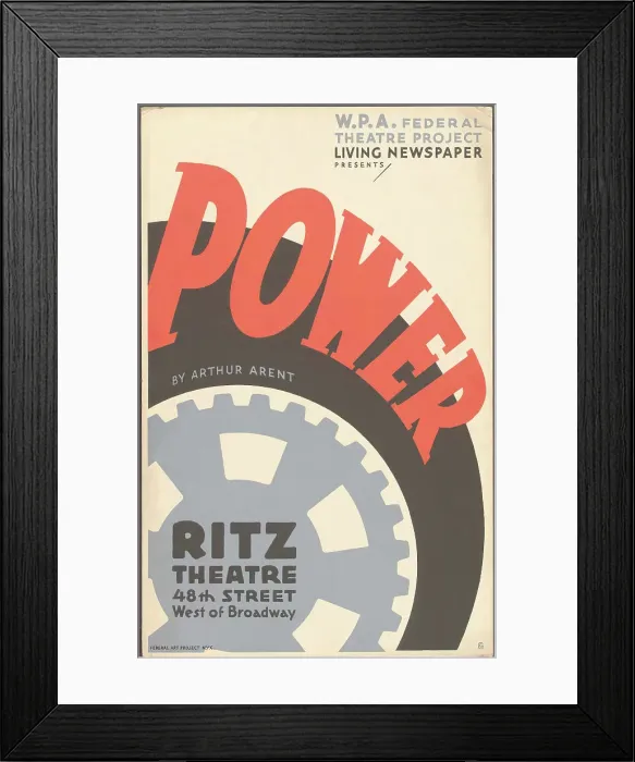 Framed Print : Poster from New York production of Power (Ritz Theatre), [1937]. Creator: Unknown