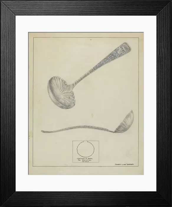 Framed Print : Silver Gravy Ladle, 1935 / 1942. Creator: Francis Law Durand Framed Print : Silver Gravy Ladle, 1935 / 1942. Creator: Francis Law Durand