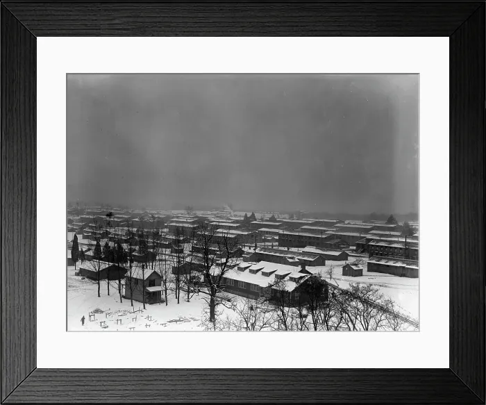 Framed Print : Camp Meade, Maryland - Winter Views, 1917. Creator: Harris & Ewing. Camp Meade, Maryland - Winter Views, 1917. Creator: Harris & Ewing Framed Print : Camp Meade, Maryland - Winter Views, 1917. Creator: Harris & Ewing. Camp Meade, Maryland - Winter Views, 1917. Creator: Harris & Ewing