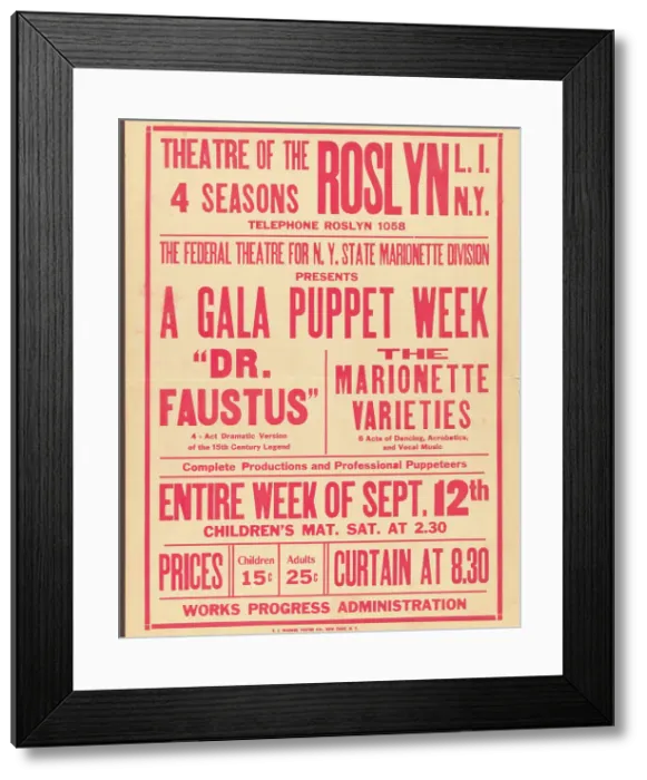 Framed Print : Poster from Roslyn production of Power (Roslyn, NY), [1930s]. Creator: Unknown