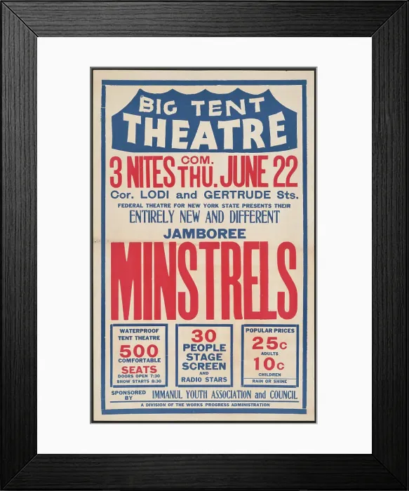 Framed Print : Minstrels, [193-]. Creator: Unknown