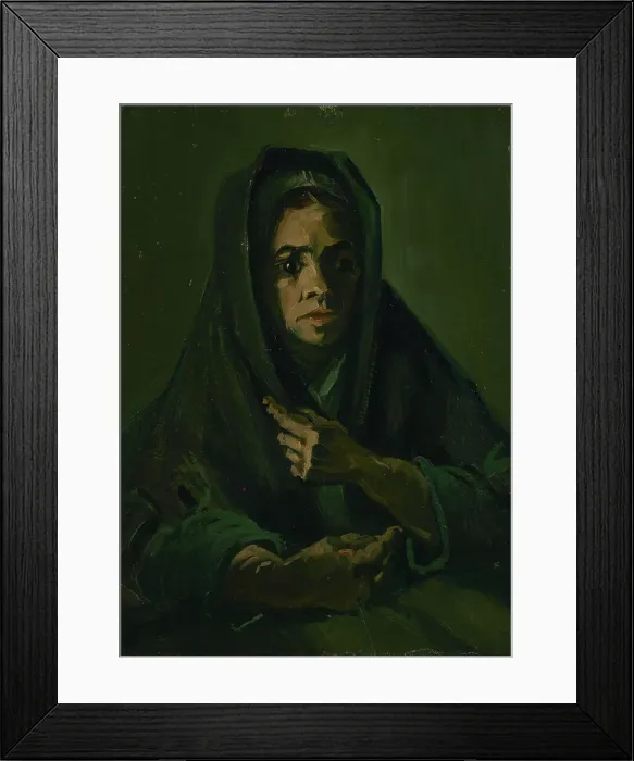 Framed Print : Woman with a Mourning Shawl, 1885. Creator: Gogh, Vincent, van (1853-1890) Framed Print : Woman with a Mourning Shawl, 1885. Creator: Gogh, Vincent, van (1853-1890)