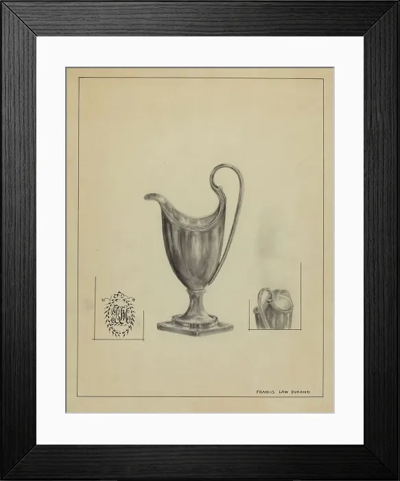Framed Print : Silver Cream Pitcher, 1935 / 1942. Creator: Francis Law Durand Framed Print : Silver Cream Pitcher, 1935 / 1942. Creator: Francis Law Durand