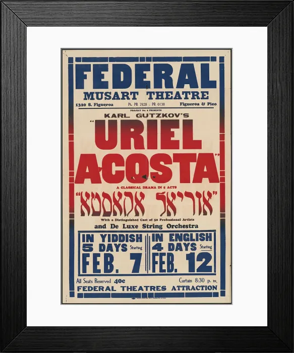 Framed Print : Uriel Acosta, [193-]. Creator: Unknown