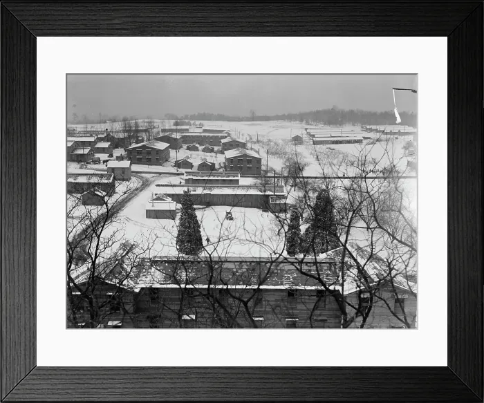 Framed Print : Camp Meade, Maryland - Winter Views, 1917. Creator: Harris & Ewing. Camp Meade, Maryland - Winter Views, 1917. Creator: Harris & Ewing Framed Print : Camp Meade, Maryland - Winter Views, 1917. Creator: Harris & Ewing. Camp Meade, Maryland - Winter Views, 1917. Creator: Harris & Ewing