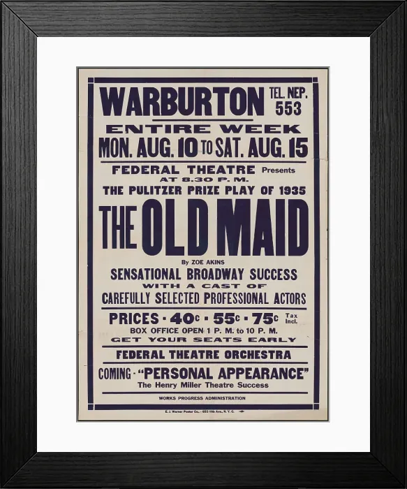 Framed Print : The Old Maid, [Yonkers, NY?], [193-]. Creator: Unknown