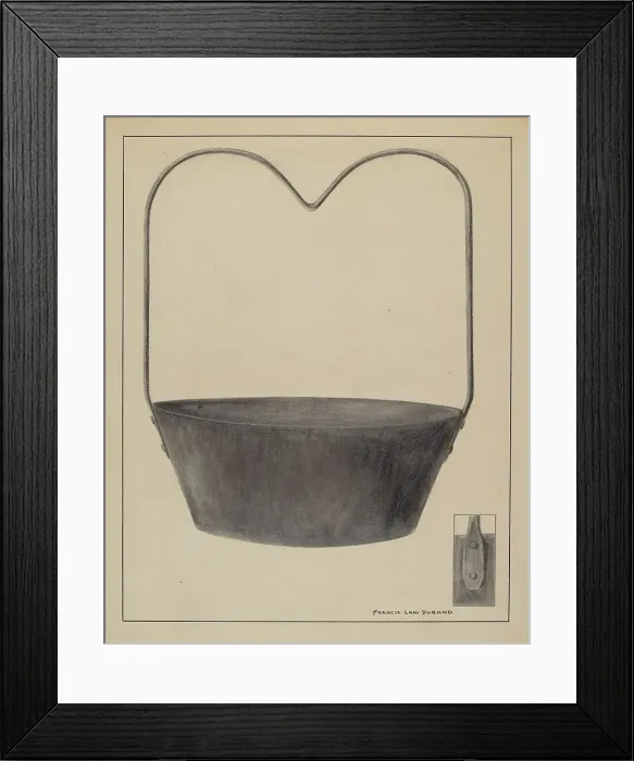 Framed Print : Fireplace Kettle, c. 1936. Creator: Francis Law Durand Framed Print : Fireplace Kettle, c. 1936. Creator: Francis Law Durand