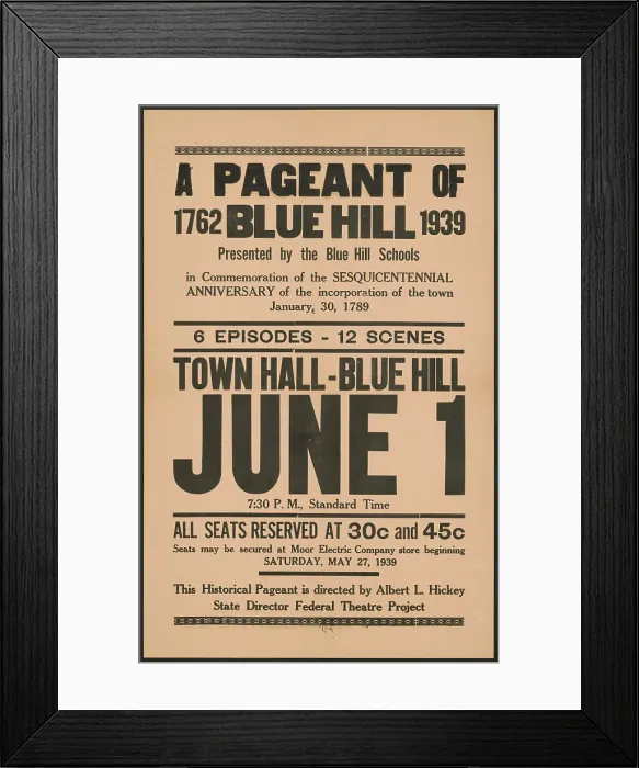 Framed Print : A Pageant of Blue Hill, Maine, [193-]. Creator: Unknown