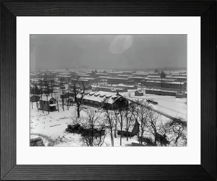 Framed Print : Camp Meade, Maryland - Winter Views, 1917. Creator: Harris & Ewing. Camp Meade, Maryland - Winter Views, 1917. Creator: Harris & Ewing Framed Print : Camp Meade, Maryland - Winter Views, 1917. Creator: Harris & Ewing. Camp Meade, Maryland - Winter Views, 1917. Creator: Harris & Ewing