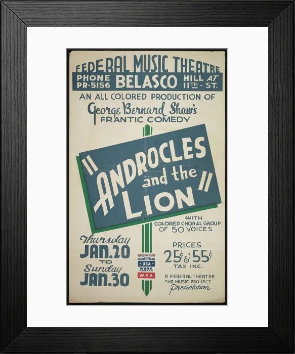 Framed Print : Androcles and the Lion, [193-]. Creator: Unknown