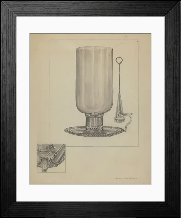 Framed Print : Candlestick, 1935 / 1942. Creator: Francis Law Durand