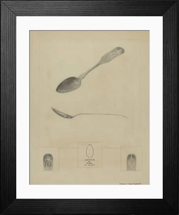 Framed Print : Silver Teaspoon, 1935 / 1942. Creator: Francis Law Durand Framed Print : Silver Teaspoon, 1935 / 1942. Creator: Francis Law Durand