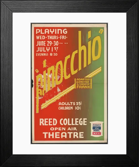Framed Print : Pinocchio, [193-]. Creator: Unknown