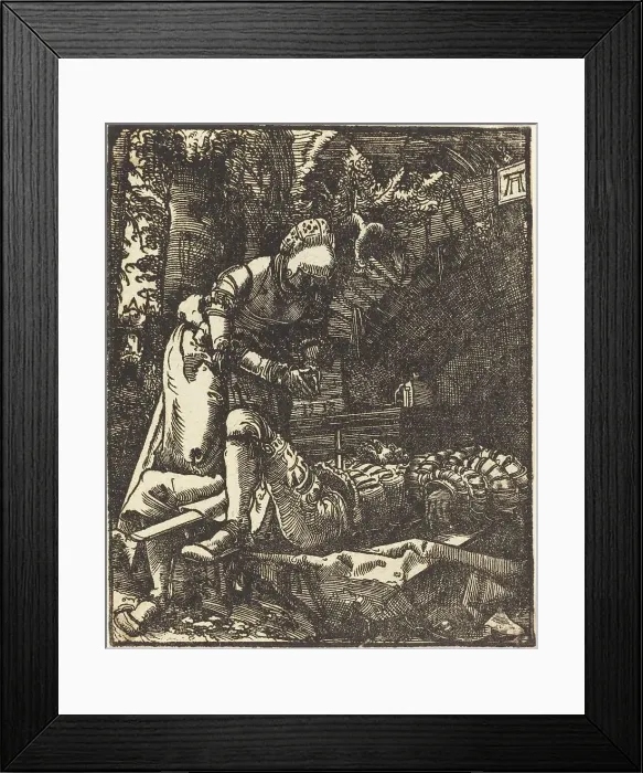Framed Print : Pyramus and Thisbe, 1513. Creator: Albrecht Altdorfer