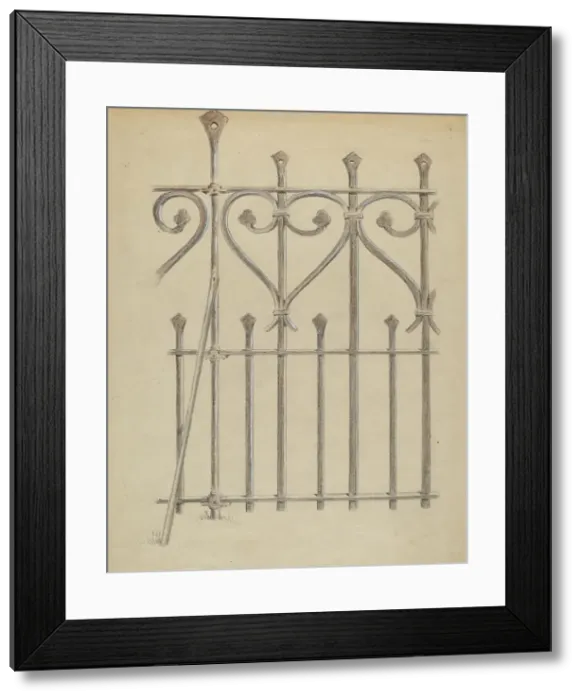 Framed Print : Wrought Iron Fence, c. 1936. Creator: Francis Law Durand Framed Print : Wrought Iron Fence, c. 1936. Creator: Francis Law Durand