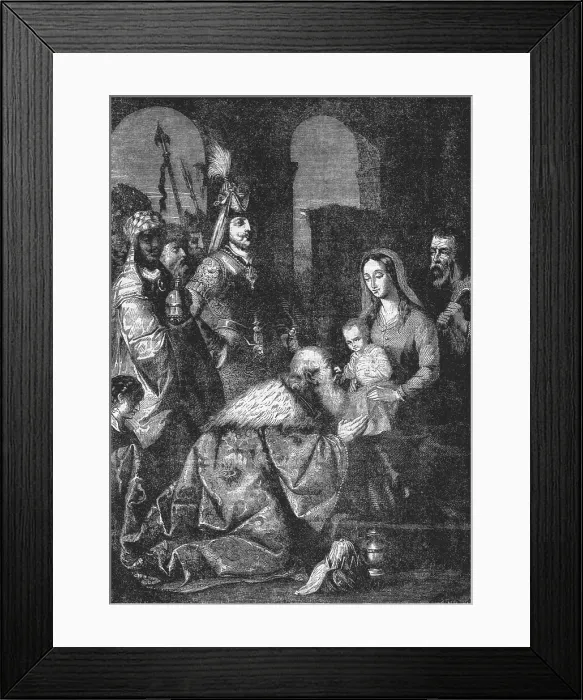 Framed Print : The Adoration of the Magi.-- from a painting by Zurbaran. Creator: Unknown Framed Print : The Adoration of the Magi.-- from a painting by Zurbaran. Creator: Unknown