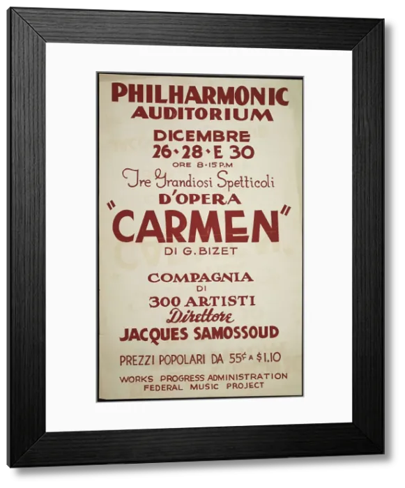 Framed Print : Carmen, [193-]. Creator: Unknown
