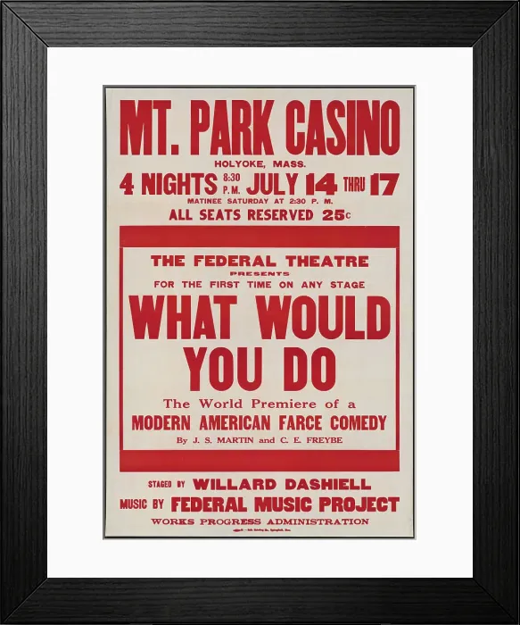 Framed Print : What Would You Do, Holyoke, MASS, [193-]. Creator: Unknown