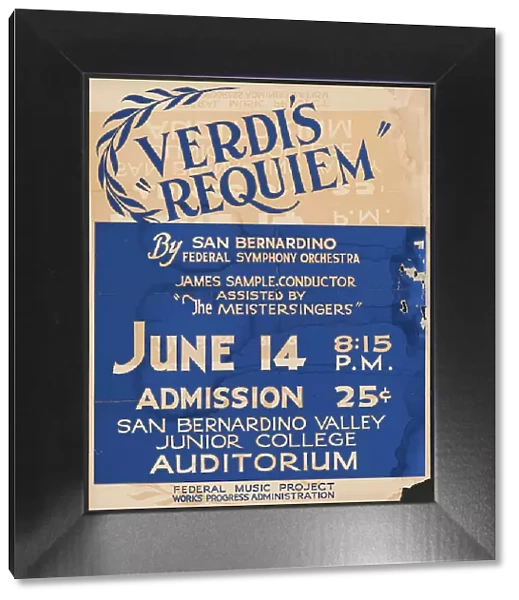 Verdi's Requiem, [193-]. Creator: Unknown