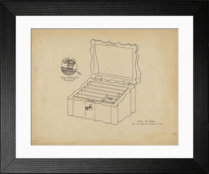 Framed Print : Game Box (For Poker Chips), c. 1939. Creator: Francis Law Durand Framed Print : Game Box (For Poker Chips), c. 1939. Creator: Francis Law Durand