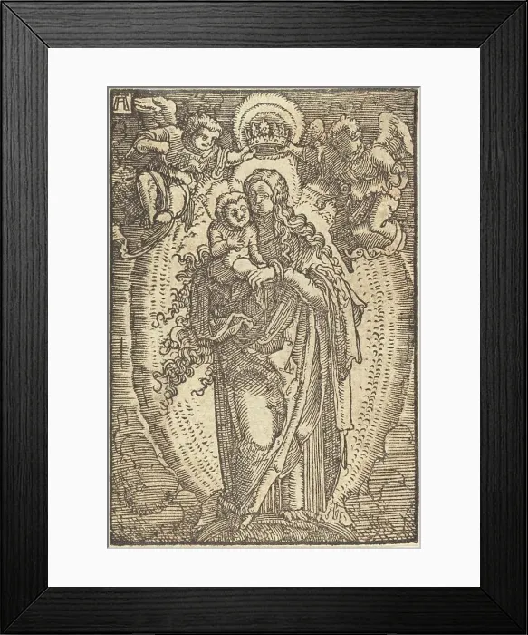 Framed Print : The Virgin Crowned by Angels, c. 1513. Creator: Albrecht Altdorfer Framed Print : The Virgin Crowned by Angels, c. 1513. Creator: Albrecht Altdorfer