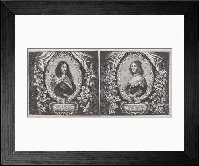 Framed Print : Louis XIII and Anna d'Austriche, 1643. Creators: Balthasar Moncornet, Pierre Mariette Framed Print : Louis XIII and Anna d'Austriche, 1643. Creators: Balthasar Moncornet, Pierre Mariette