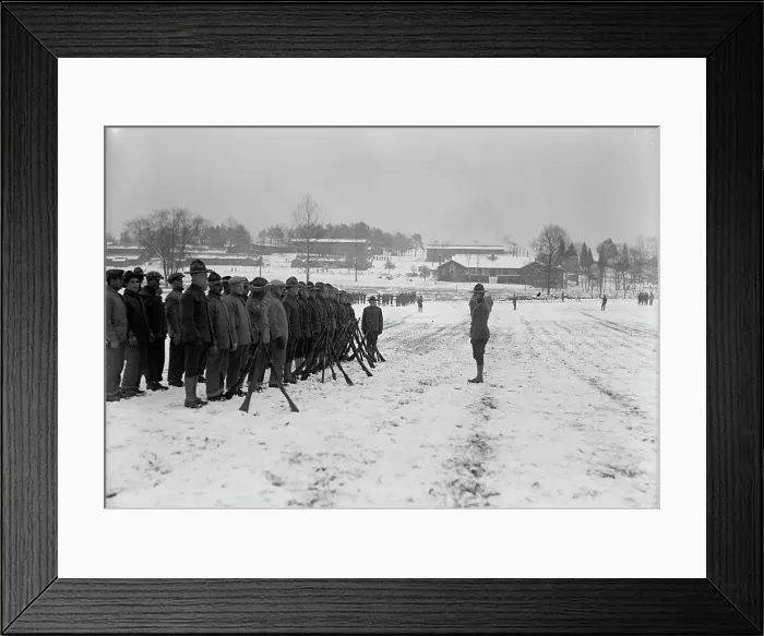 Framed Print : Camp Meade, Maryland - Winter Views, 1917. Creator: Harris & Ewing. Camp Meade, Maryland - Winter Views, 1917. Creator: Harris & Ewing Framed Print : Camp Meade, Maryland - Winter Views, 1917. Creator: Harris & Ewing. Camp Meade, Maryland - Winter Views, 1917. Creator: Harris & Ewing