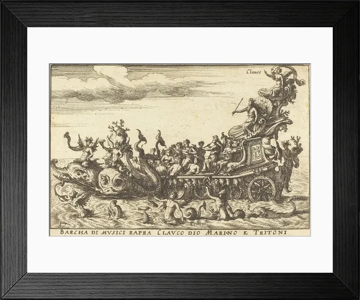 Framed Print : Barcha di musici rapra Clauco dio Marino e Tritoni. Creator: Balthasar Moncornet Framed Print : Barcha di musici rapra Clauco dio Marino e Tritoni. Creator: Balthasar Moncornet